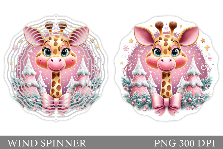Christmas Giraffe Wind Spinner. Christmas Wind Spinner