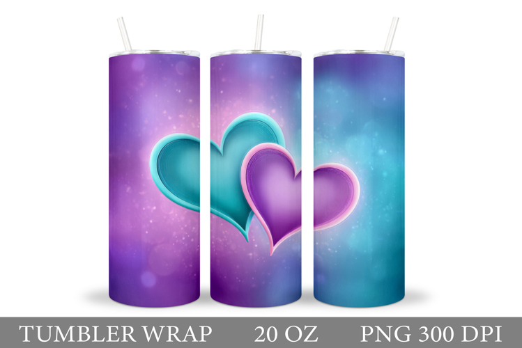 Hearts Tumbler Design. Hearts Valentine Tumbler Wrap