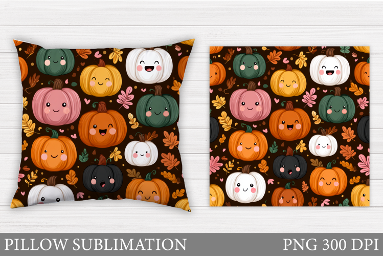 Funny Pumpkin Pillow Design. Cute Pumpkin Sublimation