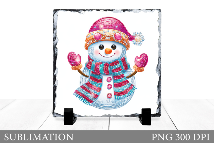 Sparkling Snowman Slate Design. Cute Snowman Sublimation
