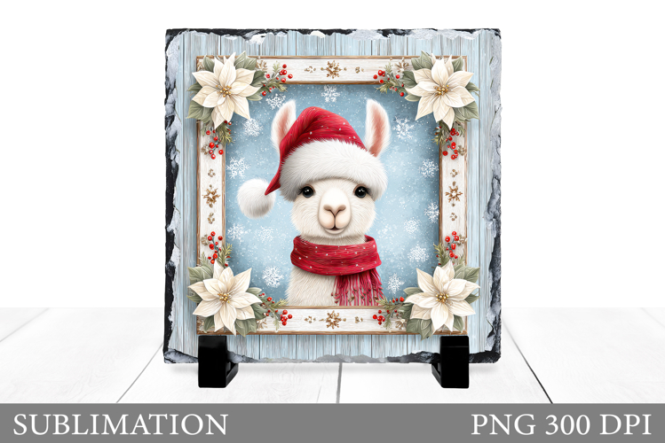 Christmas Lama Sublimation. Christmas Lama Slate Design
