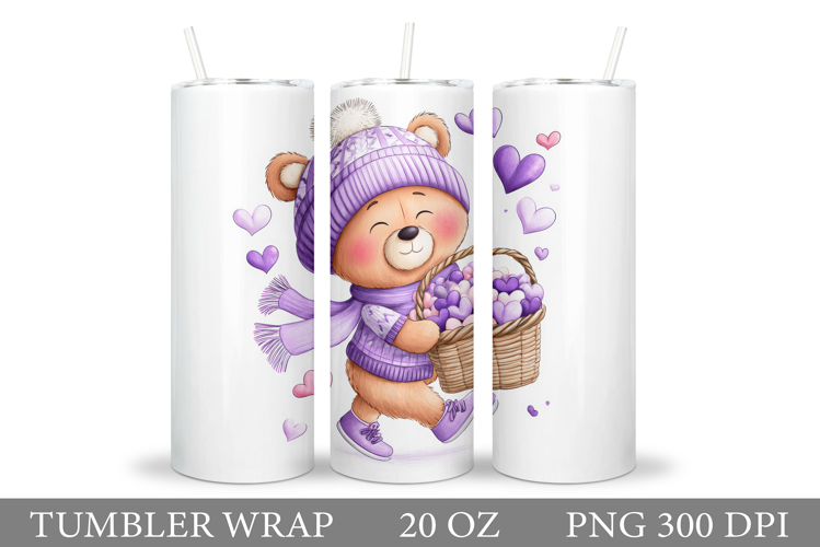 Valentines Bear Tumbler. Valentines Tumbler Sublimation