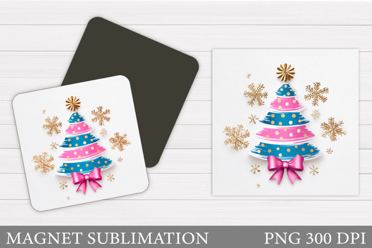 Christmas Tree Magnet Design. Christmas Magnet Sublimation