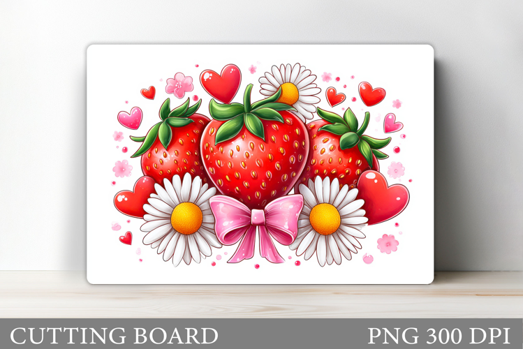 Strawberry Cutting Board. Berry Kitchen Cutting Board