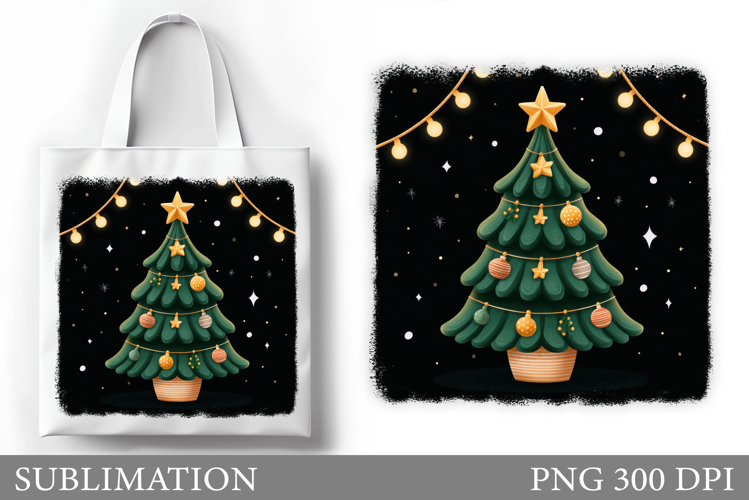 Christmas Tree Tote Bag. Christmas Tote Bag Sublimation