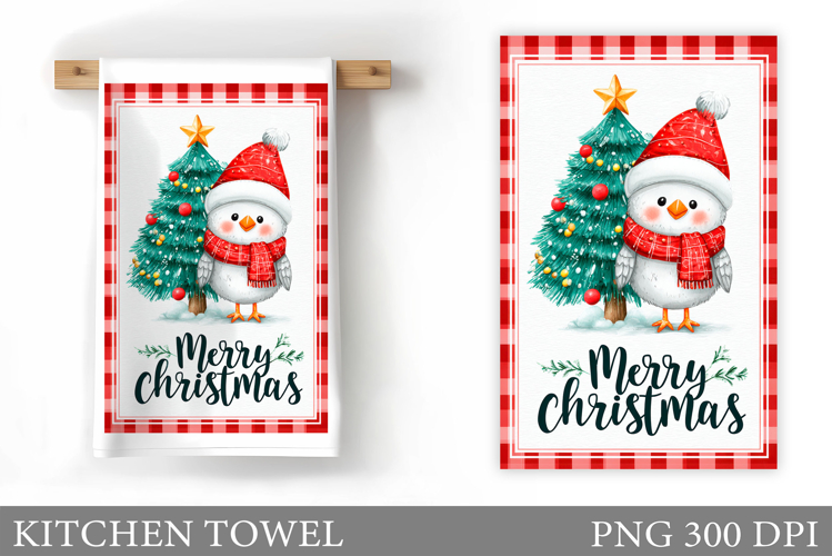 Christmas Bird Kitchen Towel. Christmas Kitchen Towel Design