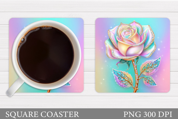 Roses Coaster Design. Rose Coaster Sublimation