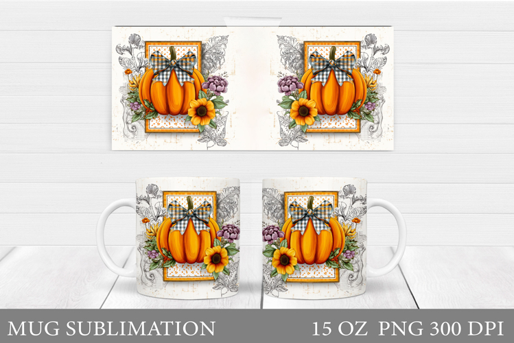 Pumpkin Mug Design. Pumpkin Mug Sublimation