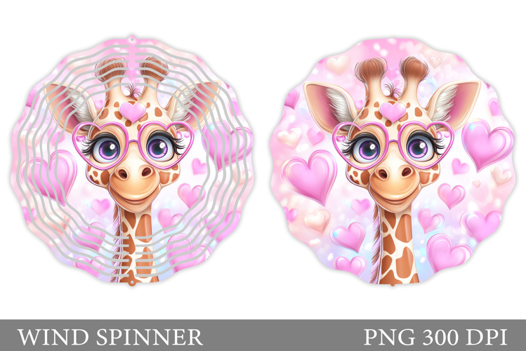 Valentines Giraffe Wind Spinner. Valentines Wind Spinner