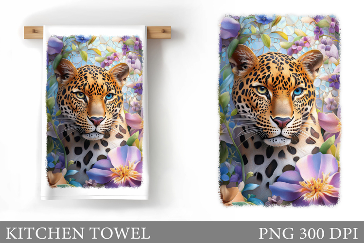 Leopard Kitchen Towel Design. Leopard Sublimation