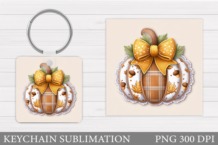Fall Pumpkin Keychain Sublimation. Pumpkin Keychain Design