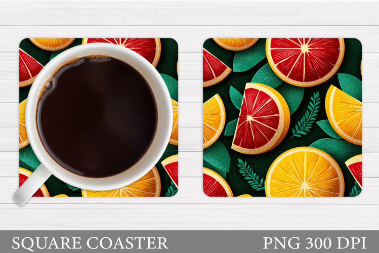 Orange Coaster Sublimation. Citrus Coaster Design