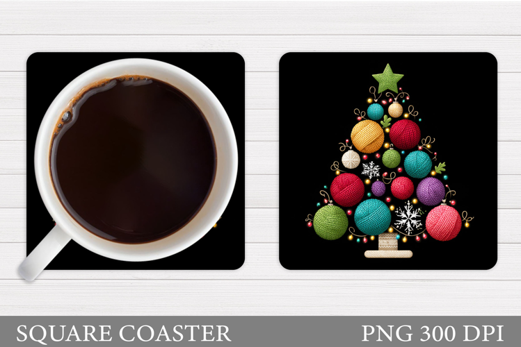Christmas Tree Coaster Sublimation. Christmas Coaster Design