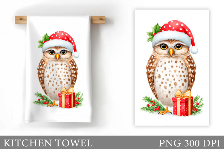Christmas Owl Kitchen Towel. Christmas Owl Kitchen Towel