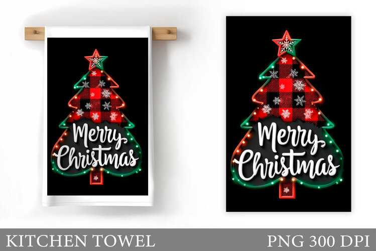 Christmas Tree Kitchen Towel. Christmas Kitchen Towel Design example image 1