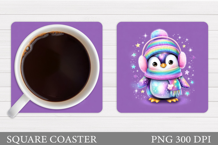 Christmas Penguin Coaster. Christmas Coaster Design