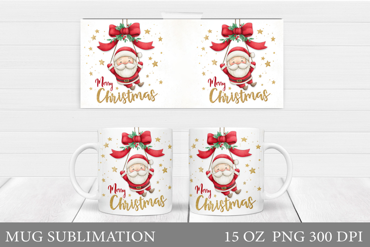 Santa Claus Mug Design. Christmas Mug Sublimation