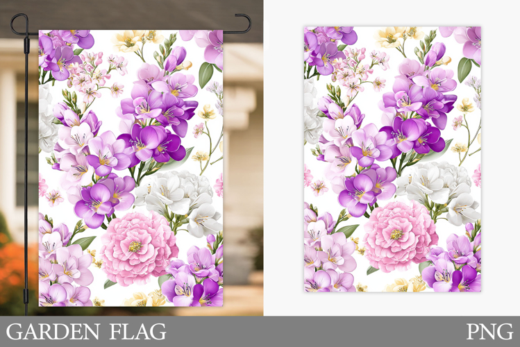 Floral Garden Flag Design. Flowers Garden Flag Sublimation