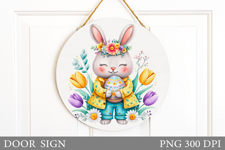 Easter Bunny Door Sign Sublimation. Easter Door Sign Design