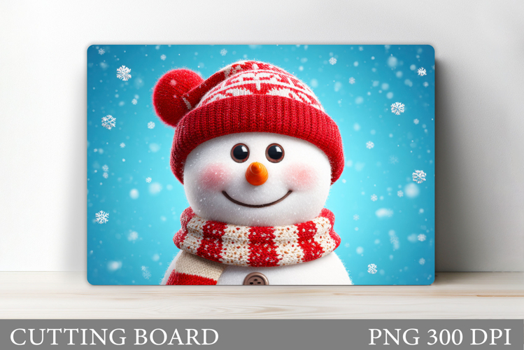 Cute Snowman Cutting Board. Winter Cutting Board Sublimation