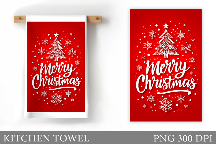 Merry Christmas Kitchen Towel. Christmas Kitchen Towel
