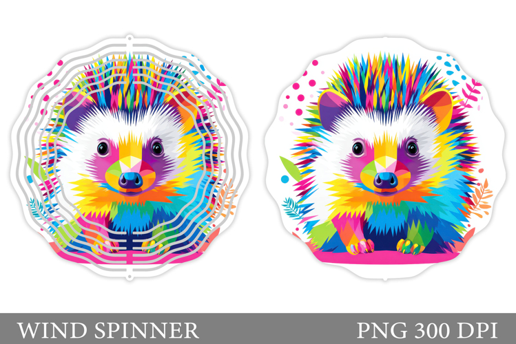 Cute Hedgehog Wind Spinner. Hedgehog Sublimation