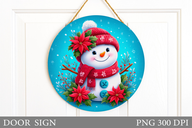 Christmas Snowman Door Sign. Christmas Door Sign Design