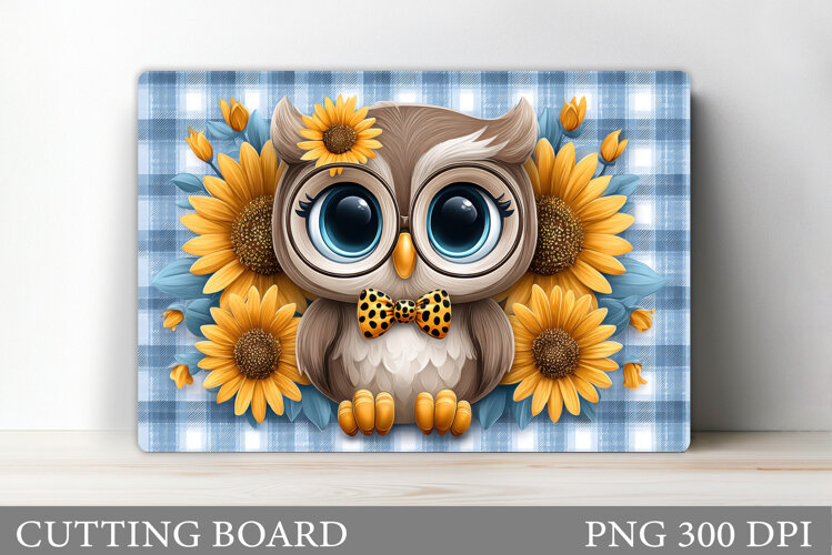 Cute Owl Cutting Board. Owl Kitchen Cutting Board example image 1