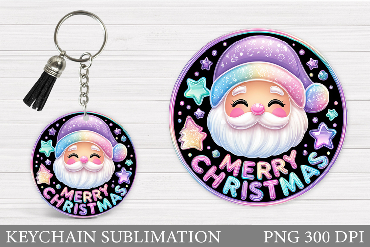 Santa Claus Keychain Design. Santa Claus Sublimation