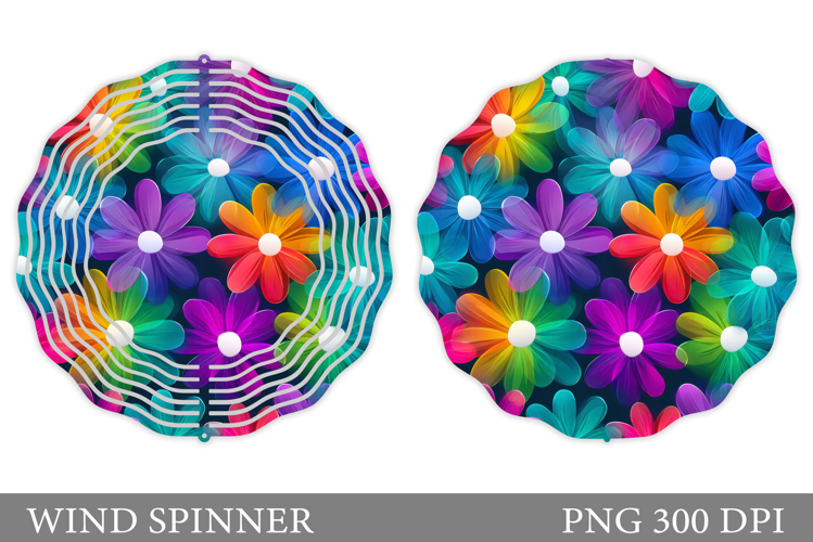Floral Wind Spinner Sublimation. Flowers Wind Spinner Design