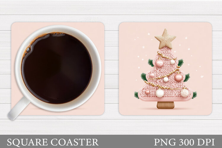 Crochet Christmas Tree Coaster. Christmas Coaster Design example image 1