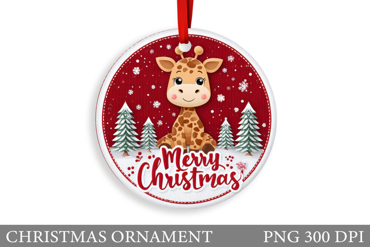 Cute Giraffe Christmas Ornament. Christmas Ornament Design