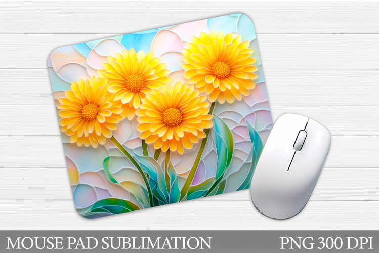 Dandelion Mouse Pad Sublimation. Flowers Mouse Pad Design