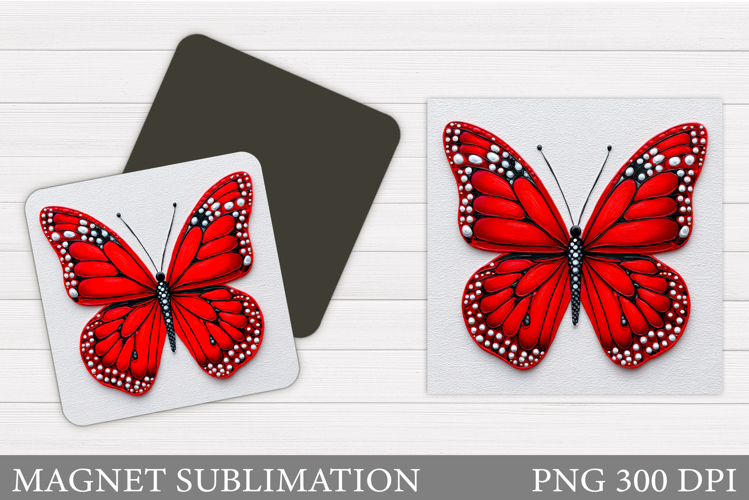 Diamond Butterfly Sublimation. Butterfly Magnet Design