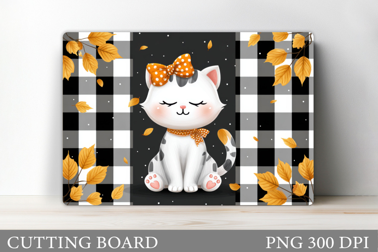 Fall Cat Cutting Board. Fall Cutting Board Design