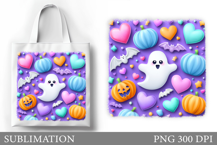 Cute Ghost Tote Bag Design. Cute Ghost Sublimation