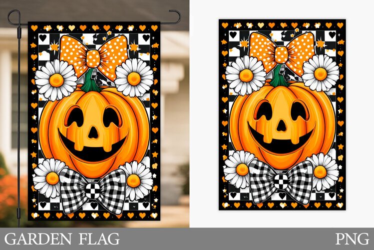 Halloween Pumpkin Garden Flag. Halloween Garden Flag Design example image 1