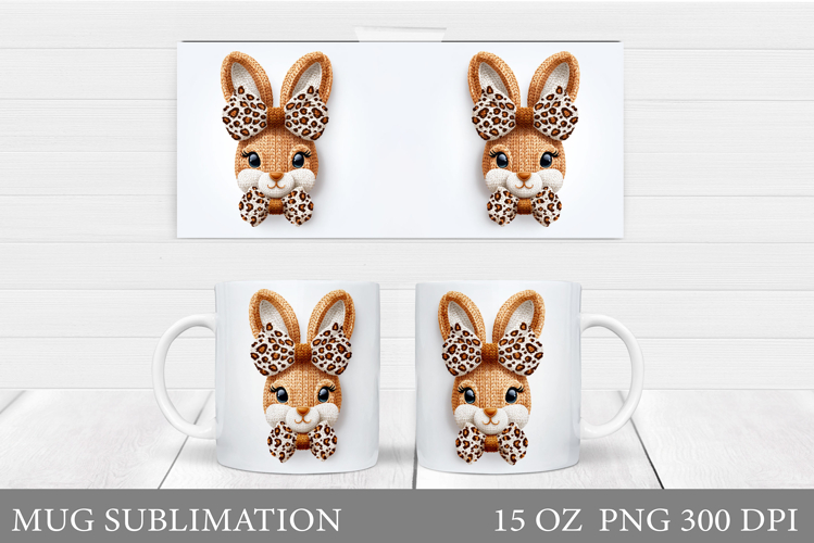 Cute Bunny Mug Design. Cute Bunny Sublimation