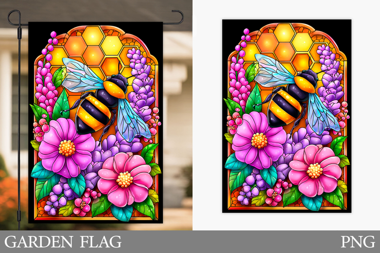 Bee Garden Flag Design. Summer Garden Flag Sublimation