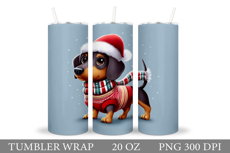 Christmas Dog Tumbler Design. Christmas Tumbler Sublimation