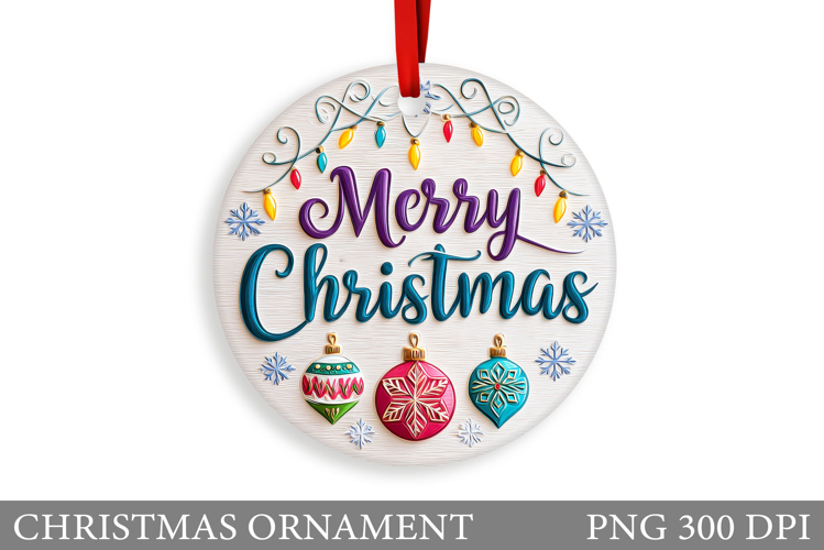 Christmas Ornament Sublimation. Merry Christmas Ornament