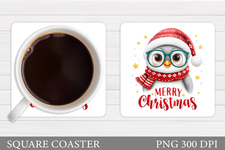 Christmas Penguin Coaster. Christmas Coaster Sublimation