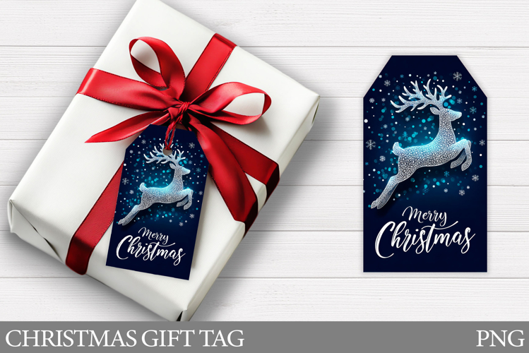 Reindeer Gift Tag Printable. Christmas Gift Tag Design