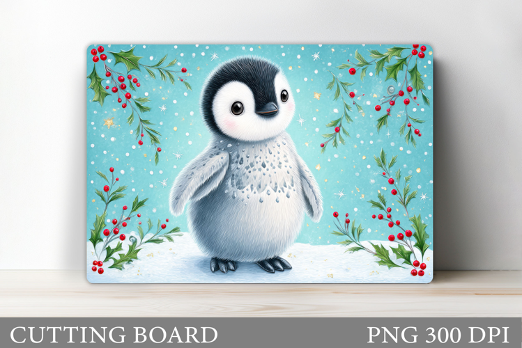 Cute Penguin Cutting Board. Christmas Cutting Board Design