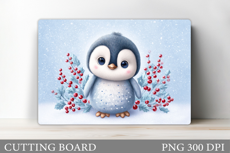 Cute Penguin Cutting Board. Christmas Cutting Board Design