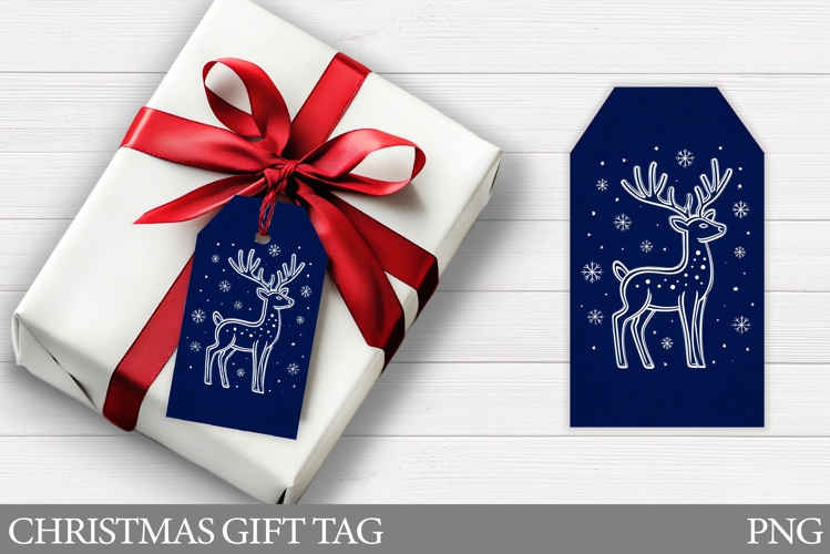 Reindeer Gift Tag Printable. Christmas Gift Tag Design