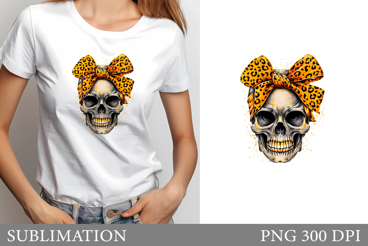 Skull Sublimation. Halloween Skull T-Shirt Design