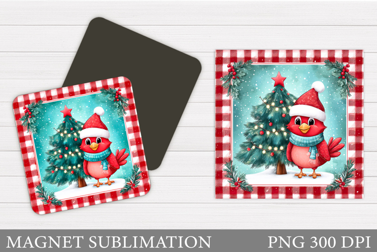 Cardinal Magnet Design. Christmas Magnet Sublimation