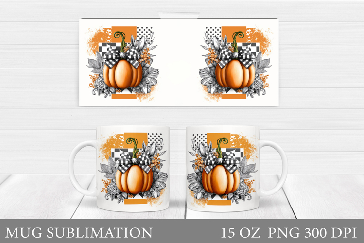 Pumpkin Mug Design. Pumpkin Mug Sublimation