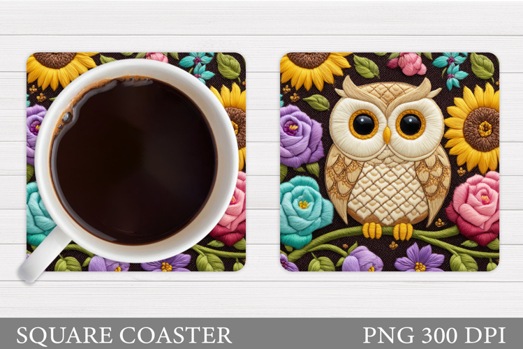 Cute Owl Coaster Design. Cute Owl Sublimation